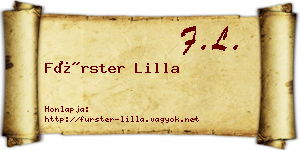 Fürster Lilla névjegykártya
